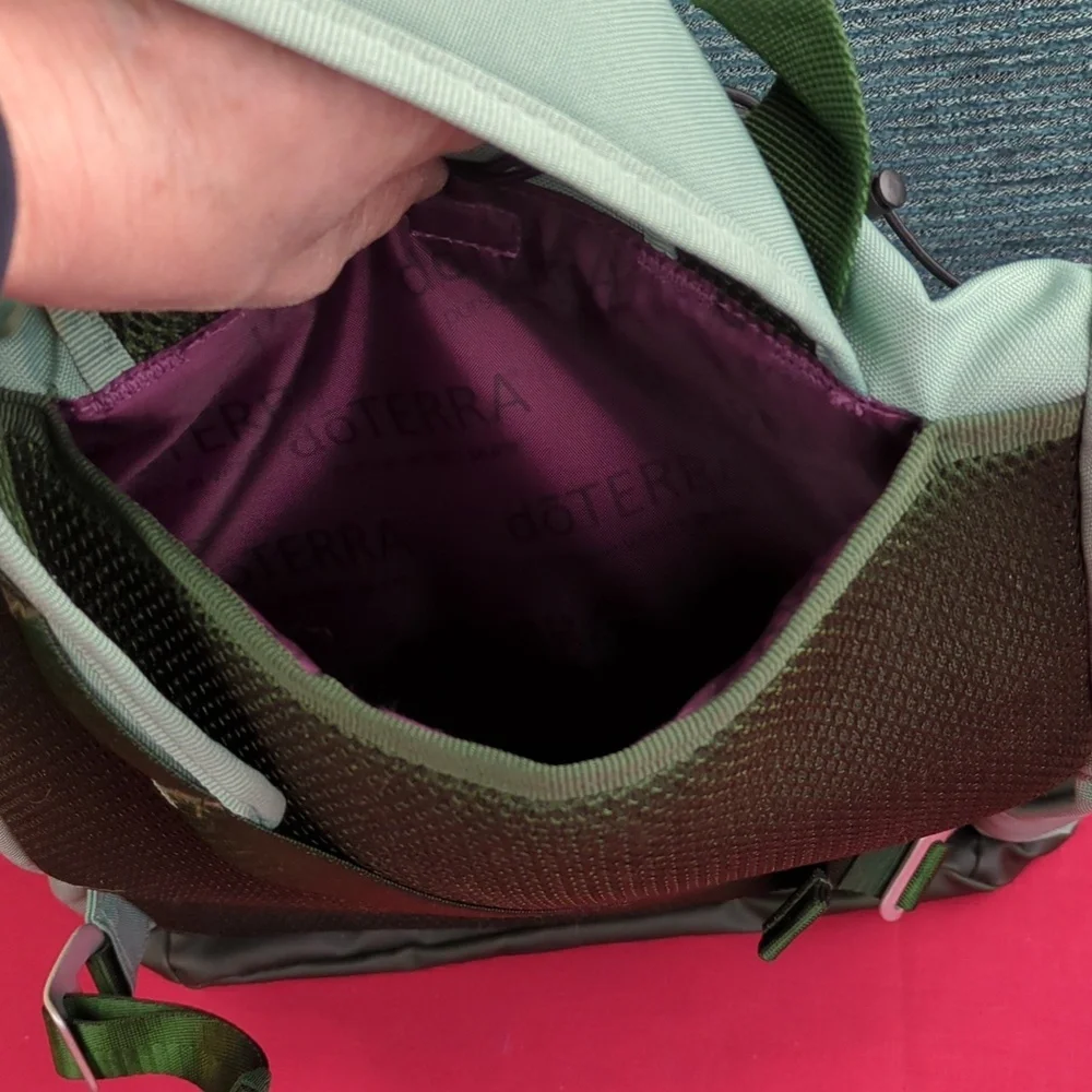 doTERRA Green Backpack Sustainable, Recycled Construction For Kitty Rescue!